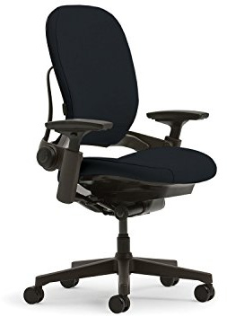 Steelcase Leap Plus Desk Chair in Buzz2 Black Fabric - 500 lb Weight Capacity - 4-Way Highly Adjustable Arms - Black Frame and Base - Soft Dual Wheel Hard Floor Casters