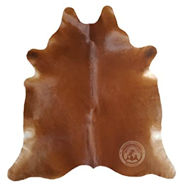 Sunshine Cowhides 100% Genuine Brown Cowhide Rug - Modern Style Animal Skin Rug & Floor Carpet for Living Room, Bedroom, Kitchen & More - Extra Large (6x7-8 Ft.)