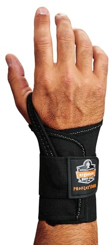 Ergodyne 70016 ProFlex 4000 Single Strap Wrist Support, Black - Large, Left Hand