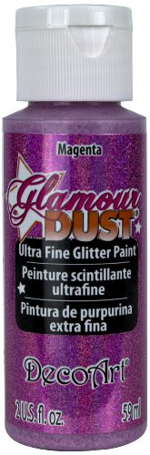 DecoArt Glamour Dust Glitter Paint, Magenta, Pink