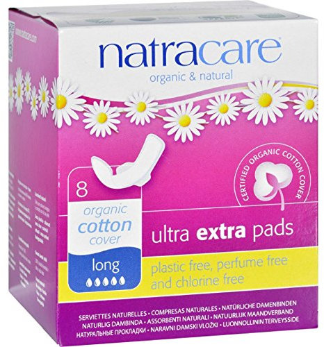 Natracare Ultra Extra Pads Long with Wings 8's-3 Pack