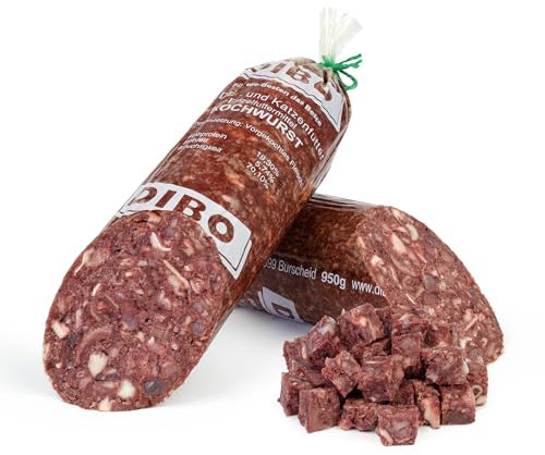 DIBO Kochwurst - Hundewurst Katzenwurst - Qualität Wurst für Hund und Katze - 1 Stück à 950g (Rot)