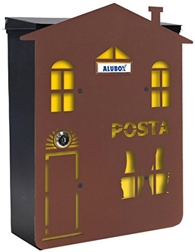 Alubox Casa 1 Cassetta Postale Mia con Sportello, Multicolore, Set di 2 Pezzi