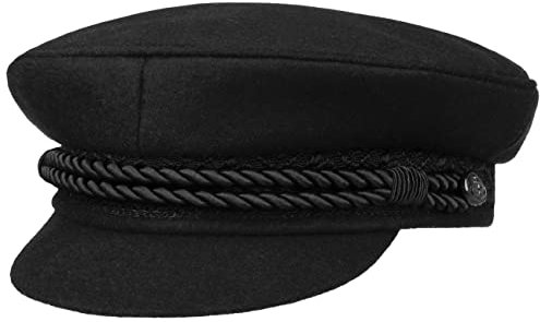 HAMMABURG Black Gorra Marinera Mujer/Hombre - Made in The EU Gorro de Marinero con Visera, Visera Verano/Invierno - 60 cm Negro