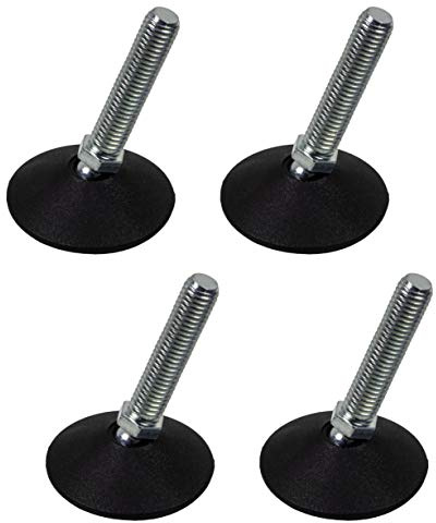 Gedotec Regulierschraube M10 x 45 mm | 4 Stück Verstellschraube Schwerlast Stellschrauben für Tischbeine & Möbelfüße | Metall verzinkt | Möbel-Stellfüße Made IN Germany | Verstellfüße mit Kugelgelenk