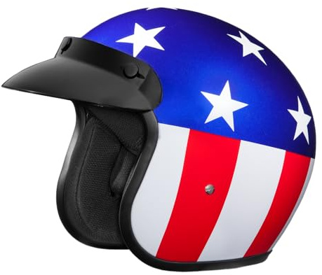 Daytona Helmets 3/4 Shell Open Face Motorcycle Helmet - DOT Approved, Lightweight & Comfortable, Vintage Design for Scooter, Cruiser & Street Bikes - Adjustable Fit, Enhanced Ventilation & Clear Visor