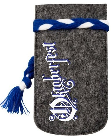 Cellux Oktoberfest Filz Handytasche Größe XL (Galaxy SIII, S4, Nokia 625/900/925, Blackberry Z10, HTC One, LG Optimus 4X HD, Huawei Ascend G510/ P6 und weitere Geräte) grau - Limitierte Auflage