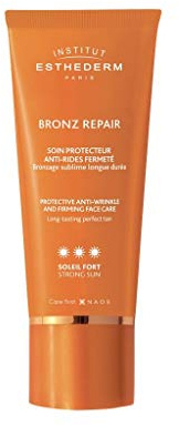Institut Esthederm - Bronz Repair - Soin Protecteur Anti-Rides Fermeté - Optimisation du Bronzage Naturel - Soleil Fort - Tube 50ml
