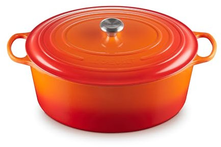 Le Creuset Cacerola ovales, Hierro Fundido, Naranja Volcánico, 40 cm