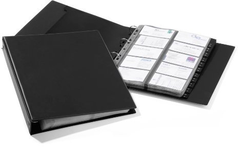 Durable Visitenkartenringbuch Visifix A4 Economy, für 400 Visitenkarten, inkl. Register A-Z, schwarz, 244401