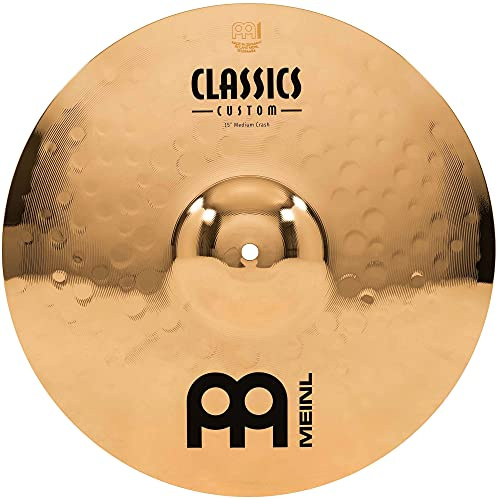 Meinl Cymbals Classics Custom Brilliant Plato Crash Medium de 15 pulgadas (38,10cm) Platillos de Batería - Pareja - Bronce B12, Acabado Brillante (CC15MC-B)