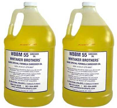 Whitaker Brothers Gallon Kit for Auto Oiler Paper Shredders | 2 Gallons of Whitaker Brothers Shredder Oil (Screw-on Bracket)