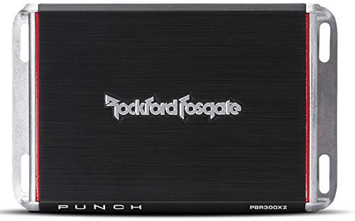 Rockford Fosgate PBR300X2, Punch - Amplificatore compatto da auto, a 2 canali, 900 w max 300 w RMS