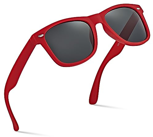 Retro Rewind Classic Polarized Sunglasses,Red | Smoke Polarized
