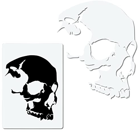 Herterich Products Modello Stencil aerografo per teschio - Tatuaggio e graffiti Stencil