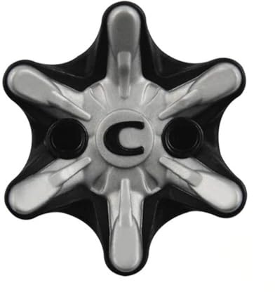 CHAMP Golf Cleats Zarma Tour Cleat (FTS 3.0), Resealable Bag of 1 Set, Grey/Back, 1 Set, 11540-EU