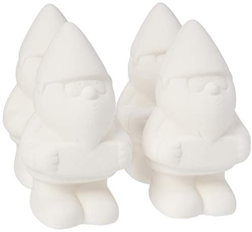 Baker Ross AF428 Customisable Ceramic Garden Gnomes— Creative Art and Craft Supplies for Kids to Make, Personalise and Decorate (Pack of 4)