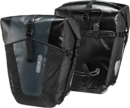 Ortlieb Unisex – Erwachsene Gepäckträgertasche Back-Roller Pro Classic Paar Satteltasche, Asphalt/Black, One Size
