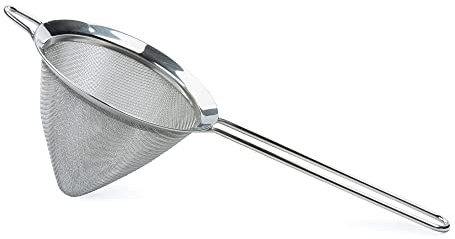 RSVP International Endurance Kitchen Collection, Stainless Steel Fine Mesh Conical Sieve/Colander, Multi-Purpose for Cooking, Baking, Loose Leaf Tea, Bar Strainer Cocktails, 4.75-Inch