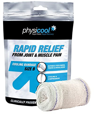 Physicool Reusable Cooling Bandage – Large 12cm x 3m | Knee, Leg & Shoulder | Instant Ice-Free Cooling, Reduces Swelling & Pain | Washable & Rechargeable Knee Bandage