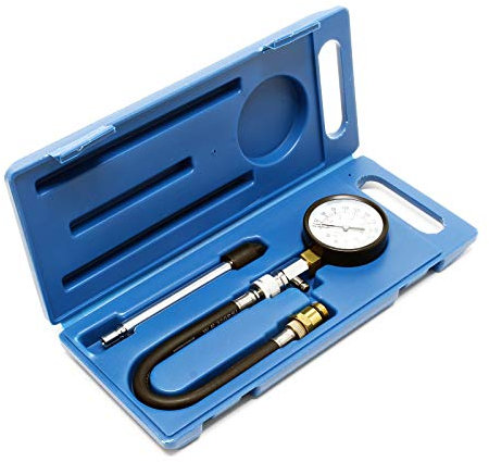 Wiltec Kompressionsmessgerät 0-20 bar für Benzinmotoren 3-teiliges Set im Koffer für PKW LKW Kompressionsmessgerät Kompressionstester Messgerät Tester