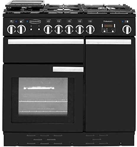 Rangemaster Professional Plus 90cm Dual Fuel Range Cooker - Black