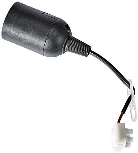 Kopp Renovierungsfassung E27 in Schwarz - 1 Stück - Vormontierte Lampenfassung E27 mit ca. 13 cm sichtbarer Leitung - Baufassung für H03VV-F Leitung bis 2 x 0,75mm² - Hochwertige Fassung 75 Watt