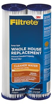 Filtrete Standard Capacity Whole House Pleated Replacement Water Filter 3WH-STDPL-F02, 2 pack, for use with 3WH-STD-S01 System
