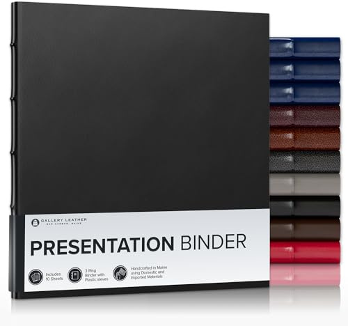 Gallery Leather Presentation Binder 3/4 With Hubbed Spine Freeport Black