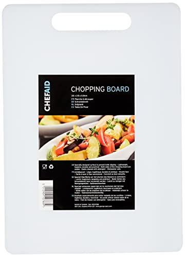 Chef Aid White Poly Chopping Board, Measuring 35cm x 25cm x 0.9cm