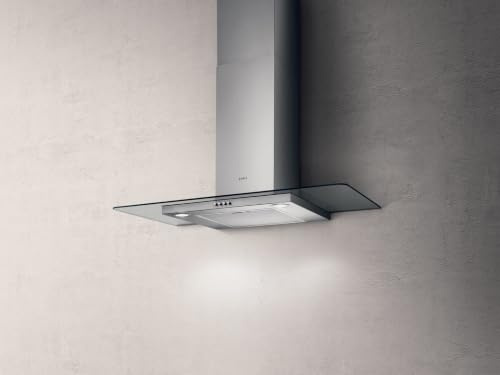 Elica Flat Glass IX/A/90 MONTIERT Wand Edelstahl 450 m³/h – Hauben (450 m³/h, führt, 59 dB, montiert Wand, Edelstahl, 2 Leuchtmittel (S))