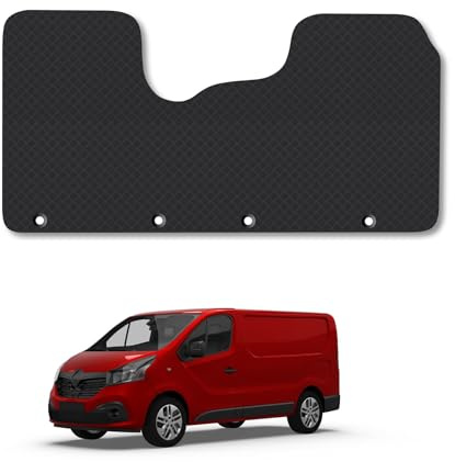 Renault Trafic (2014+) Rubber Van Mats Accessories Tailored Fit Compatible Accessory Waterproof Protection Non-Slip Car Floor Mats 3mm Thick Full Coverage Durable Coverage with Clips