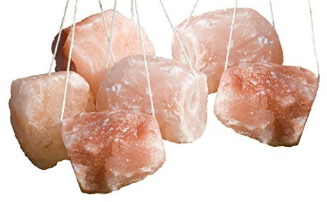 Makana Himalaya Salzleckstein 6 Stück, je 2,5 kg, mit Seil