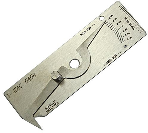 RIVERWELD V-WAC Einzelschweißlehre Schweißinspektionsgewindelehre Metrisch Edelstahl überprüft Unterwanderung Kronenhöhe Porengröße Pits