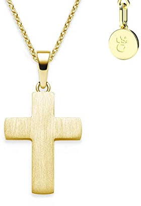 Amoonìc Kreuz Kette Mädchen Jungen Kommunion Gold | Kreuzanhänger Halskette | Kinderschmuck Erstkommunion Taufgeschenk Konfirmation Firmung Geburt Taufe | Goldkette Kreuzkette Taufkette Kinderkette