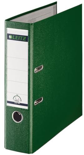 Leitz 1010 Aktenordner 180°-Mechanismus A4 80 mm Rücken Plastikeinschub mit Etikette grün