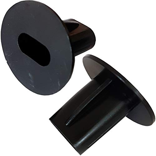 25 x 8 mm Noir Twin/double Shotgun entrée de câble buissons/œillets – Feed par Mur/pour brique – Coaxial/Satellite trou capuchons pour plaque nette – CCTV/DVR