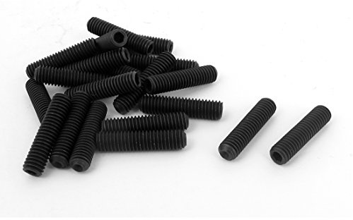 uxcell M6 x 25mm 1mm Pitch Hex Socket Set Cup Point Grub Screw Black 20pcs
