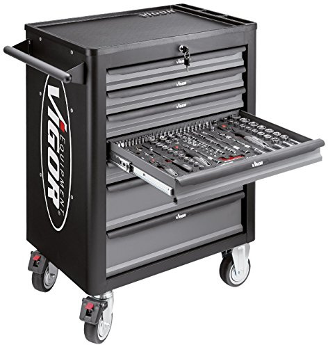 Vigor Workshop Trolley with Assortment, Total Length: 723 mm, Number of Tools: 317, 1 Piece, V5055