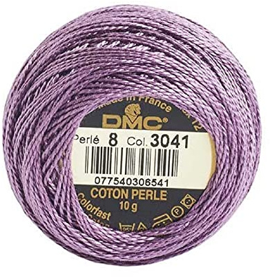 DMC 116 8-3041 Pearl Cotton Thread Balls, Medium Antique Violet, Size 8