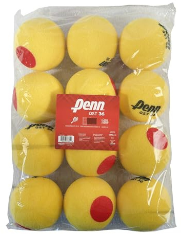 Penn QST 36 Tennis Balls - Youth Foam Red Tennis Balls for Beginners