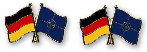 Yantec Freundschaftspin 2er Pack Deutschland NATO Pin Anstecknadel Doppelflaggenpin