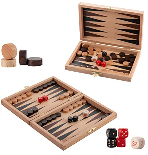 Master of Chess Classic BACKGAMMON träbrädspel i bokkassett (29 x 35)