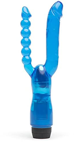 Lovehoney Blue Double Lover Double Penetration Vibrator - PVC - Multispeed Vibrations