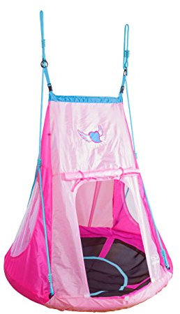 HUDORA Nestschaukel 110 cm mit Zelt Heart - Garten-Schaukel, 72153