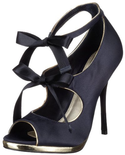 Buffalo Women's Peeptoe Ballet Flats Peep Toe, Blue Navy96, 9.5