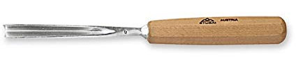 Stubai 554516 Couteau à sculpteur avec manche en bois, Gris/Beige, 16 mm