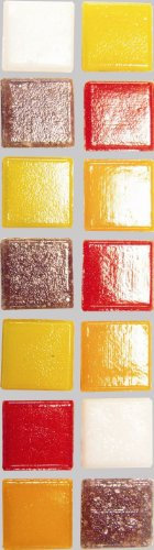 Glasmosaik ~1450 Mosaiksteine 1x1cm 1000g Gelb-Orange-Rot-Mix