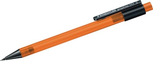 Staedtler Staedtler 777 05-4 Druckbleistift graphite gefüllt mit B-Minen, Minendurchmesser 0,5 mm, Schaftfarbe: orange, 10 Stück im Kartonetui