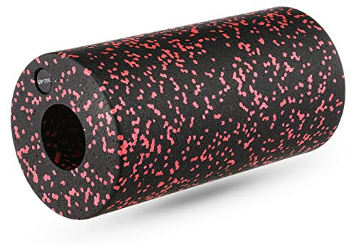 Gymtek Faszienrolle, EPP Foam Roller, Massageroller, Faszienrolle Wirbelsäule, Faszien Rücken Massage Roller für Funktionales Training, Sportgeräte für Rückenmassage (Schwarz-Rot)